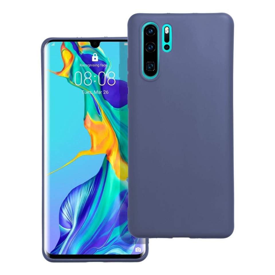 Husa pentru Huawei P30 Pro, SKYDDAR INNOVATION, MATT, Silicon Catifelat, Protectie Premium, Albastru, set cu sticker - 1 | YEO