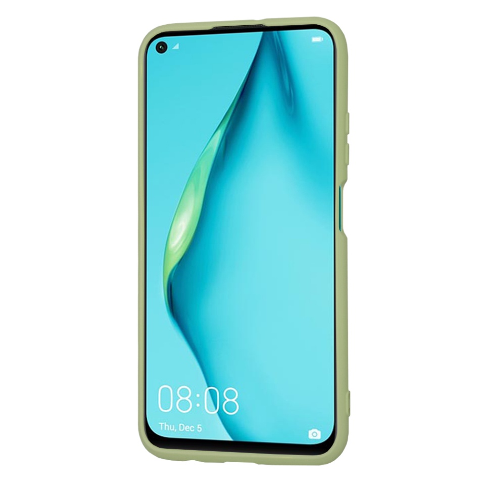 Husa pentru Huawei P40 Lite din Silicon Catifelat, Protectie Premium, Skyddar SoftElegance - Verde - 1 | YEO