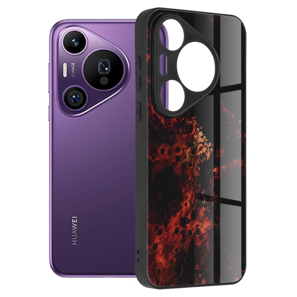 Husa pentru Huawei Pura 70 Pro cu sticla securizata, SKYDDAR Oddysey - Rosu