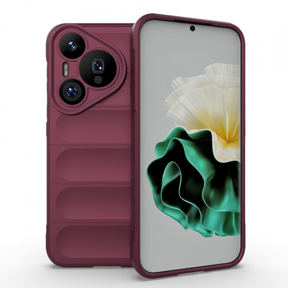Husa pentru Huawei Pura 70 Pro eleganta, din silicon mat, SKDR Vogue - Bordo