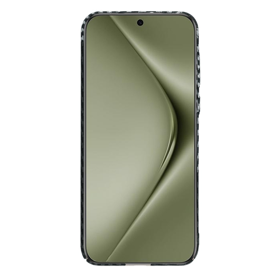 Husa pentru Huawei Pura 70 Ultra, SKYDDAR INNOVATION, textura carbon, Carbonite FiberShell, set cu sticker, Gri, - 1 | YEO
