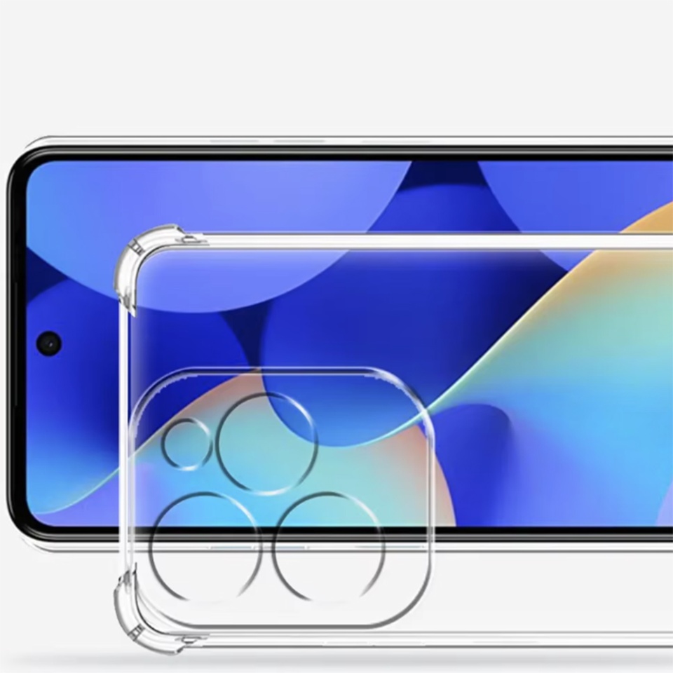 Husa pentru Infinix Hot 40 / Hot 40 Pro , SKYDDAR INNOVATION, Shockproof Clear din Silicon Slim, Transparenta, set cu sticker - 2 | YEO