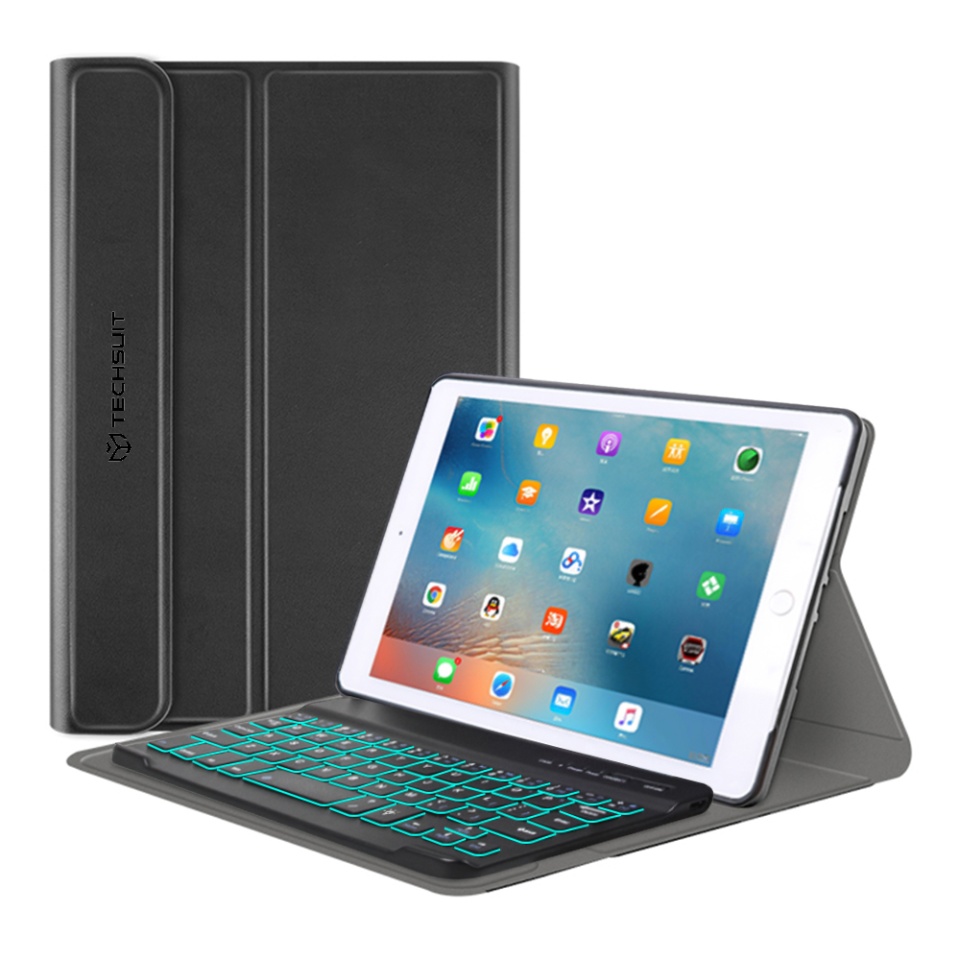 Husa pentru iPad Mini 4 / Mini 5 cu Tastatura Bluetooth si Protectie 360°, SKDR DuoSmart Cover - Negru