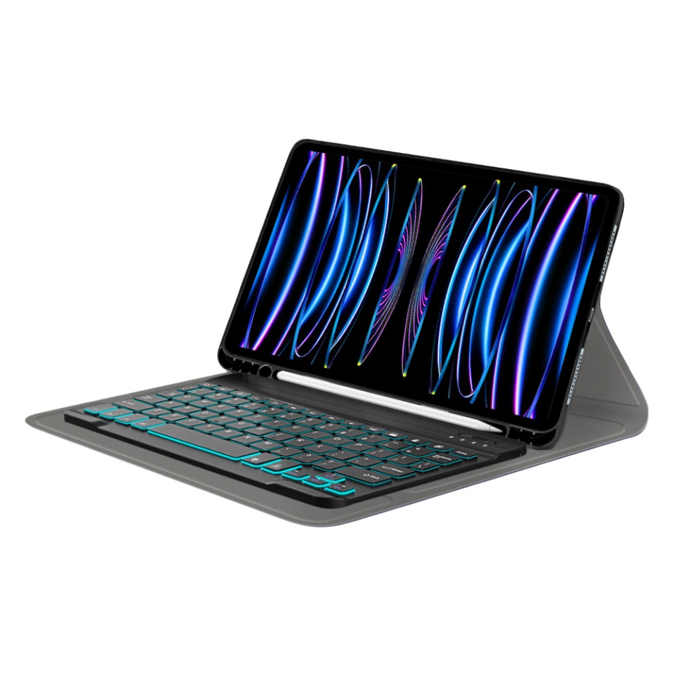Husa pentru iPad Pro 11 (2018/2020/2021/2022) cu Tastatura Bluetooth si Protectie 360°, SKDR DuoSmart Cover - Negru - 3 | YEO