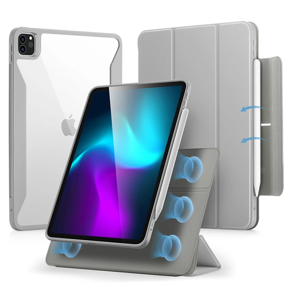 Husa pentru iPad Pro 11 (2024), tip Carte, Rebound Hybrid ESR - Gri