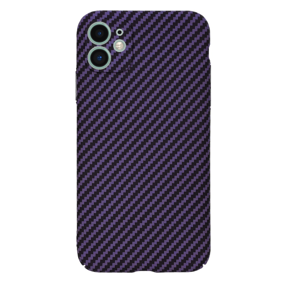 Husa pentru iPhone 11, Finisaj Premium cu Textura de Carbon, Design Elegant, SKDR CarbonFlex - Mov - 2 | YEO