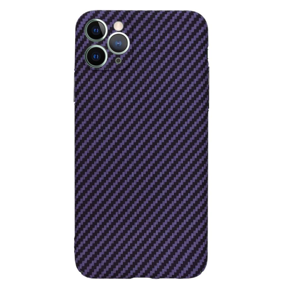 Husa pentru iPhone 11 Pro Max, Finisaj Premium cu Textura de Carbon, Design Elegant, SKDR CarbonFlex - Mov - 2 | YEO
