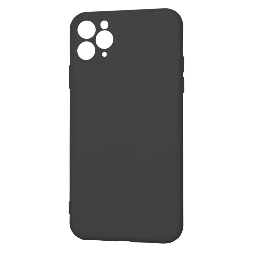 Husa pentru iPhone 11 Pro Max, SKYDDAR INNOVATION, din Silicon Catifelat, SoftElegance, set cu sticker, Negru - 3 | YEO