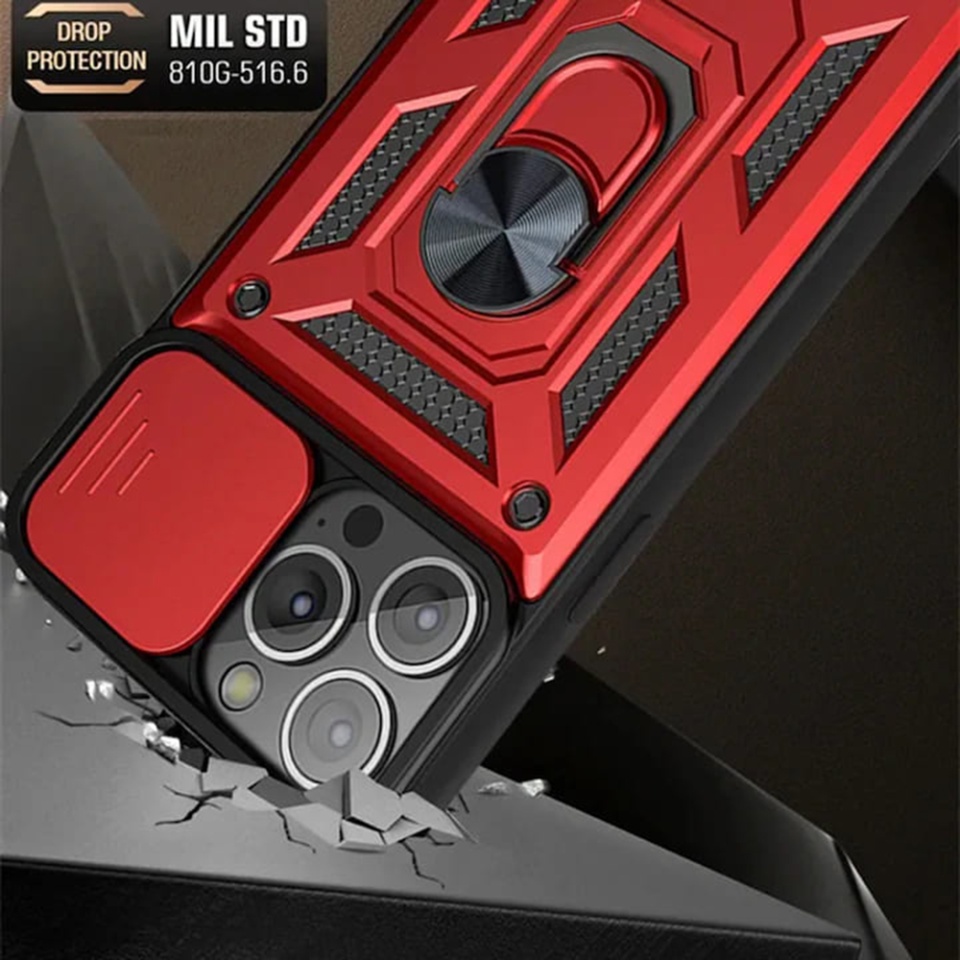 Husa pentru iPhone 12 / 12 Pro, SKYDDAR INNOVATION, CamShield, Negru, set cu sticker - 2 | YEO
