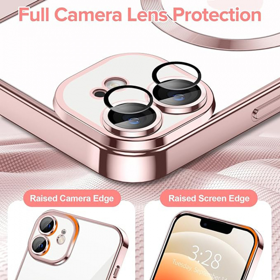Husa pentru iPhone 12 cu Magsafe integrat, SKYDDAR Luxury Shield - Roz - 3 | YEO