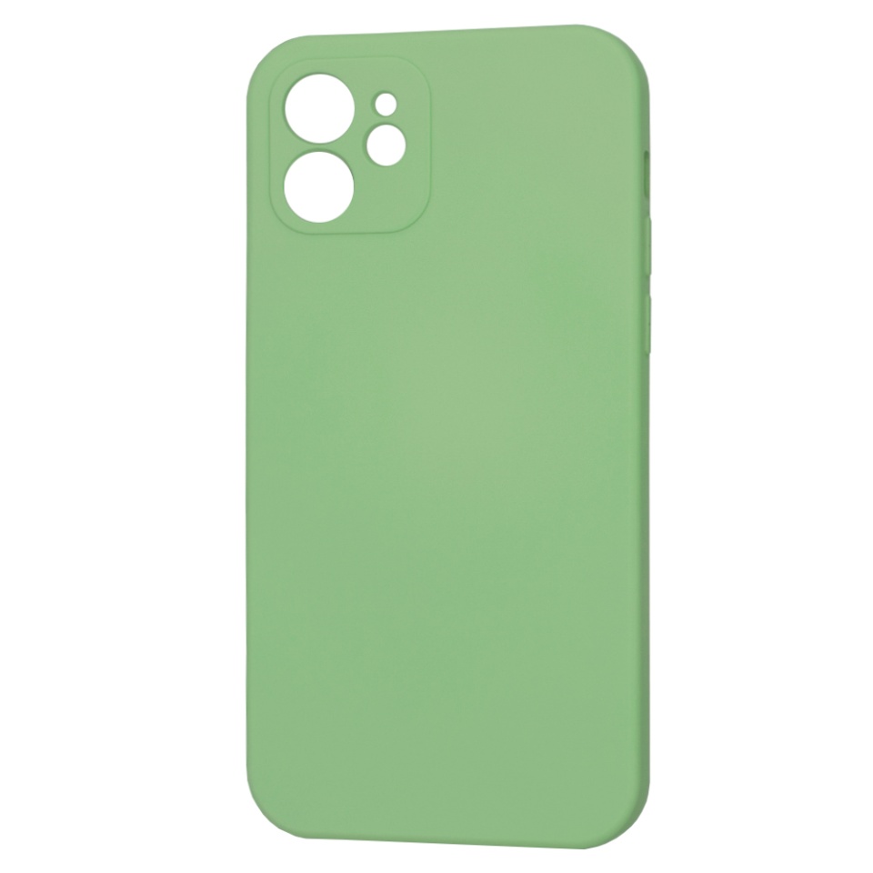 Husa pentru iPhone 12 din Silicon Catifelat, Protectie Premium, Skyddar SoftElegance MagSafe - Verde deschis - 1 | YEO