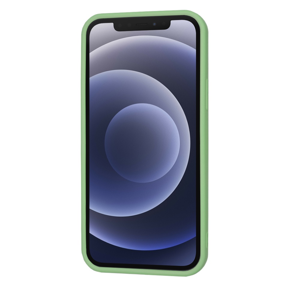 Husa pentru iPhone 12 din Silicon Catifelat, Protectie Premium, Skyddar SoftElegance - Verde deschis - 1 | YEO
