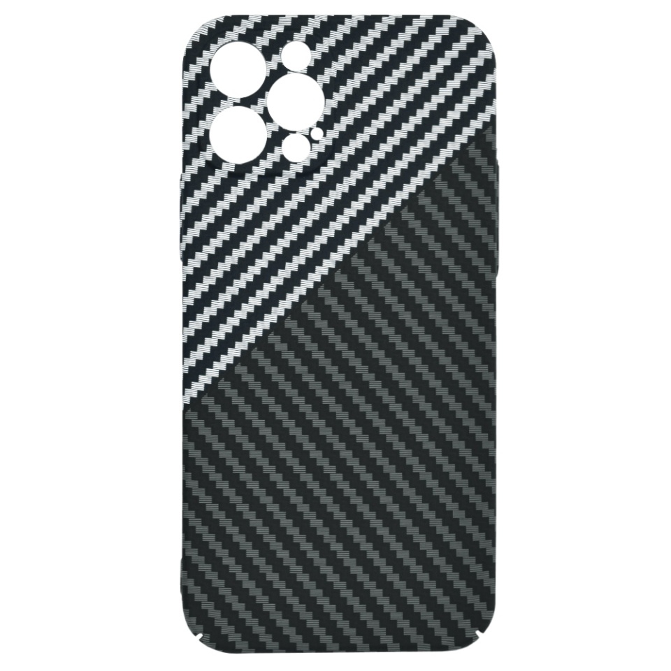 Husa pentru iPhone 12 Pro, Finisaj Premium cu Textura de Carbon, Design Elegant, SKDR CarbonFlex - Gri - 3 | YEO