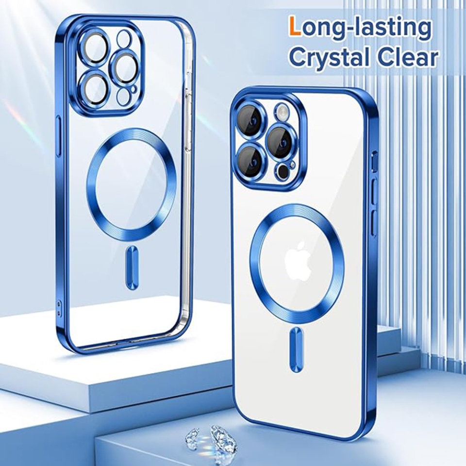 Husa pentru iPhone 12 Pro Max, SKYDDAR INNOVATION, Luxury Shield Magsafe, Protectie Antisoc, Argintiu, set cu sticker - 1 | YEO