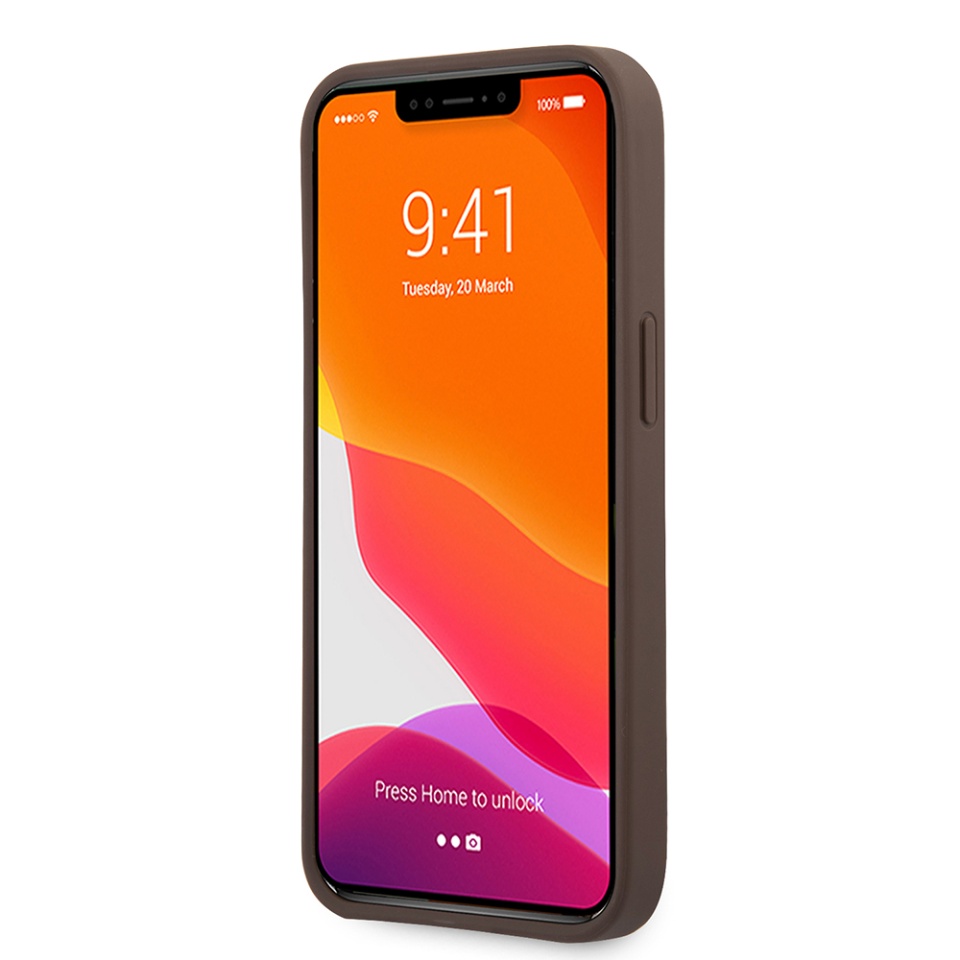 Husa pentru iPhone 13 Pro, Guess Hardcase 4G Big Metal Logo, Protectie Slim, Compatibila, Maro - 1 | YEO