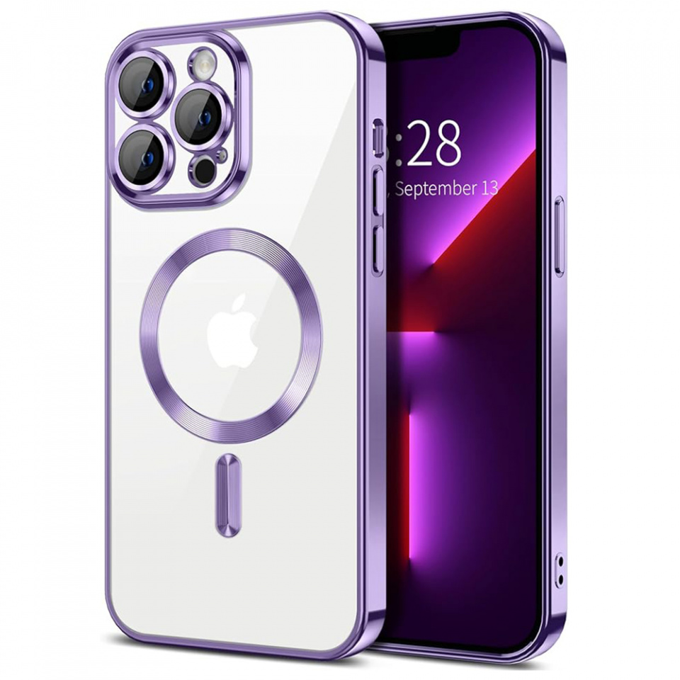 Husa pentru iPhone 13 Pro Max cu Magsafe integrat, SKYDDAR Luxury Shield - Mov