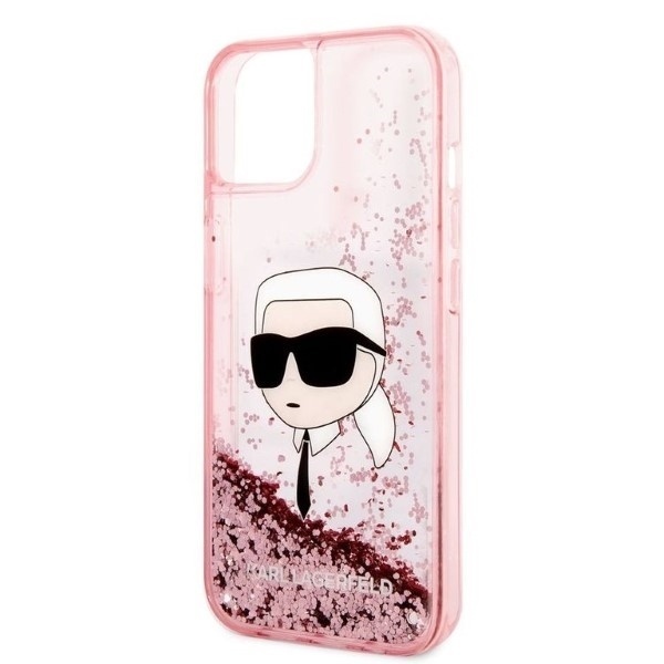 Husa pentru iPhone 14 Plus, Hardcase Glitter, Karl Lagerfeld, Roz - 1 | YEO
