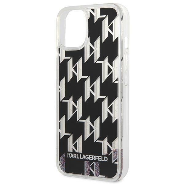 Husa pentru iPhone 14 Plus, Hardcase Liquid Glitter, Karl Lagerfeld - Monogram - 1 | YEO