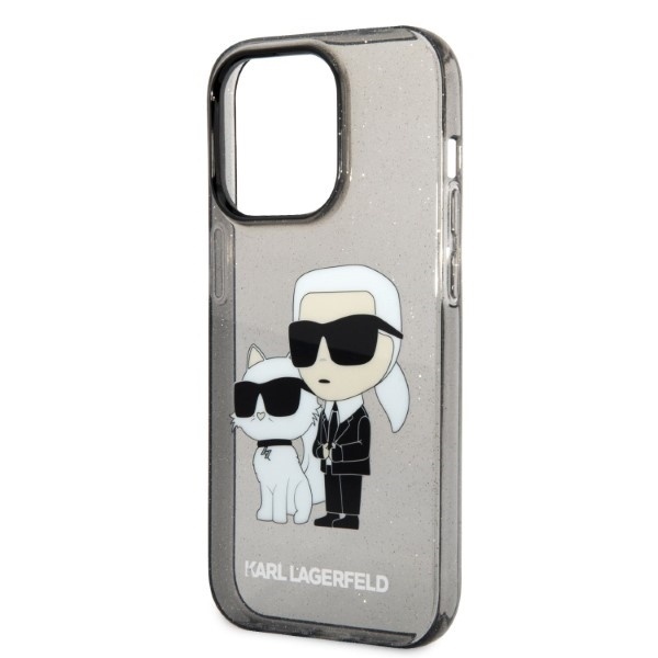 Husa pentru iPhone 14 Pro, Hardcase Glitter, Karl Lagerfeld, Negru - 1 | YEO