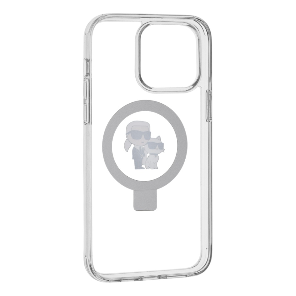 Husa pentru iPhone 14 Pro, Hardcase Ring Stand MagSafe, Karl Lagerfeld - Alb - 2 | YEO