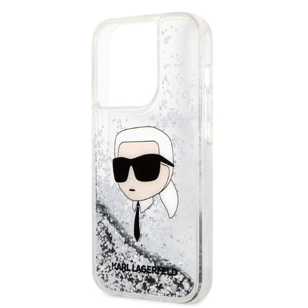 Husa pentru iPhone 14 Pro Max, Hardcase Glitter, Karl Lagerfeld, Argintiu - 1 | YEO
