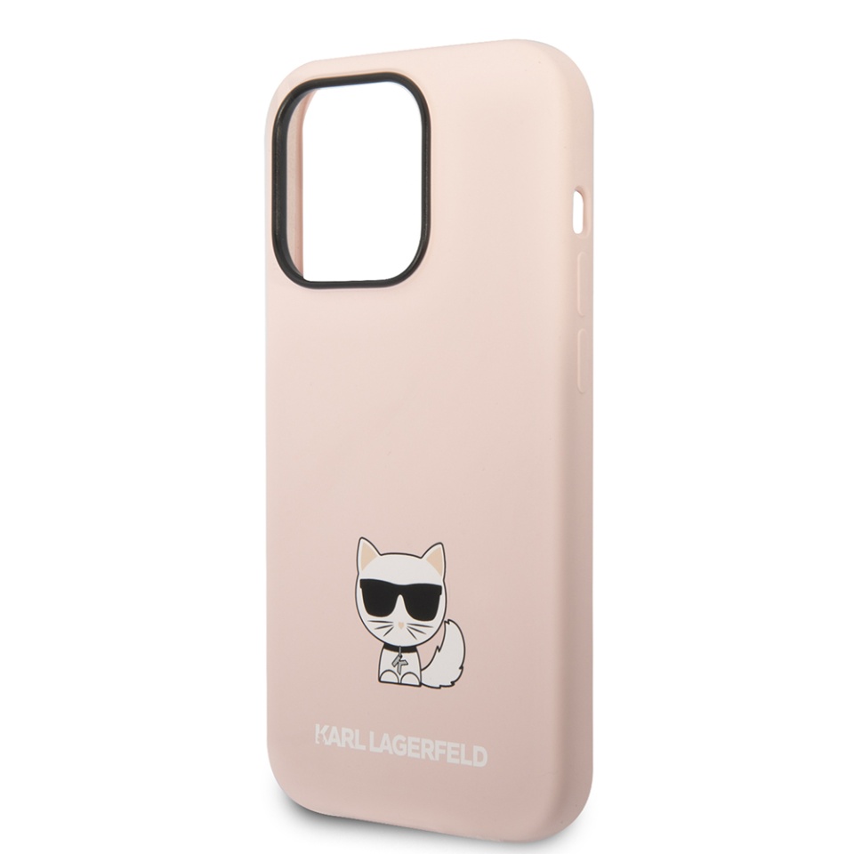 Husa pentru iPhone 14 Pro Max, Silicone, Karl Lagerfeld, Roz - 1 | YEO