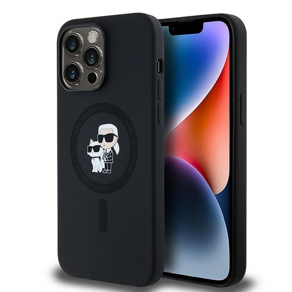 Husa pentru iPhone 14 Pro Max, Silicone MagSafe, Karl Lagerfeld - Negru