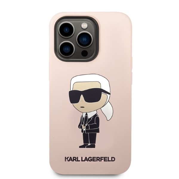 Husa pentru iPhone 14 Pro Max, Silicone MagSafe, Karl Lagerfeld - Roz - 2 | YEO