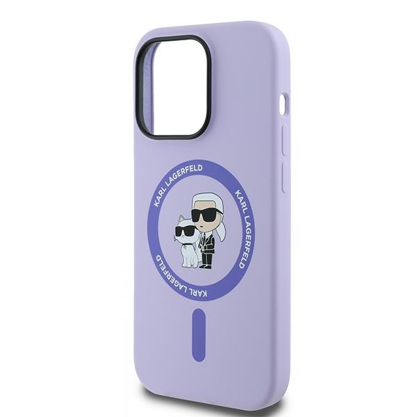 Husa pentru iPhone 14 Pro, Silicone MagSafe, Karl Lagerfeld - Mov - 3 | YEO