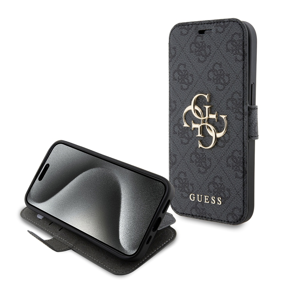 Husa pentru iPhone 15, Book, Guess - Gri
