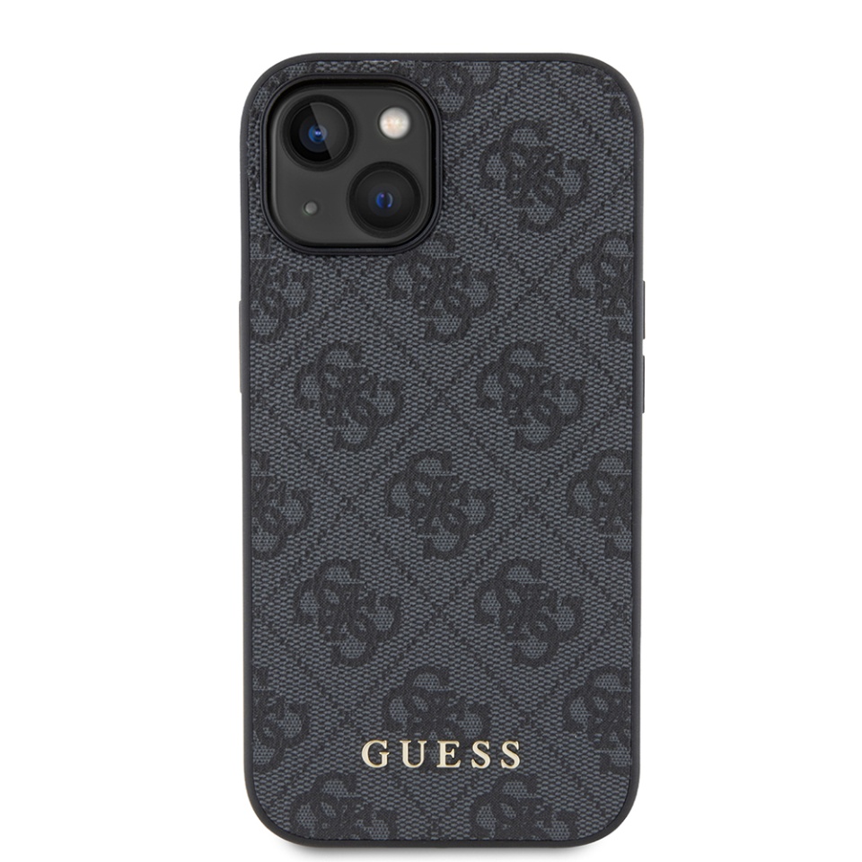Husa pentru iPhone 15, Guess, Hardcase 4G Metal Gold Logo, Gri - 1 | YEO