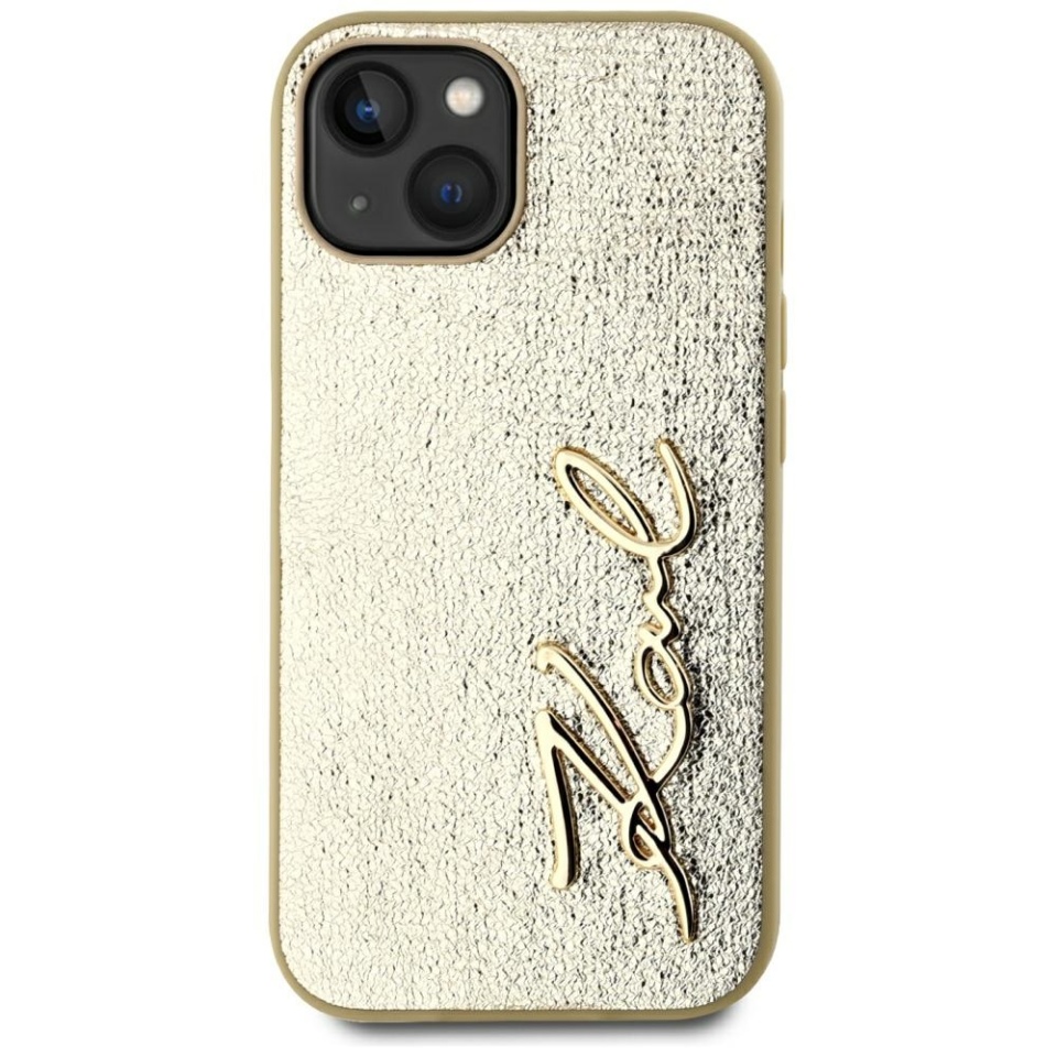 Husa pentru iPhone 15, Hardcase Leather, Karl Lagerfeld, Auriu - 2 | YEO