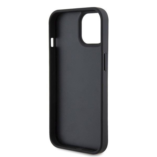 Husa pentru iPhone 15, Hardcase Leather Monogram, Karl Lagerfeld - Logo Negru - 3 | YEO