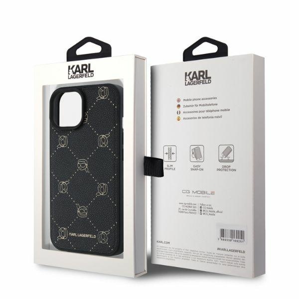 Husa pentru iPhone 15 Leather MagSafe, Karl Lagerfeld - Negru - 3 | YEO