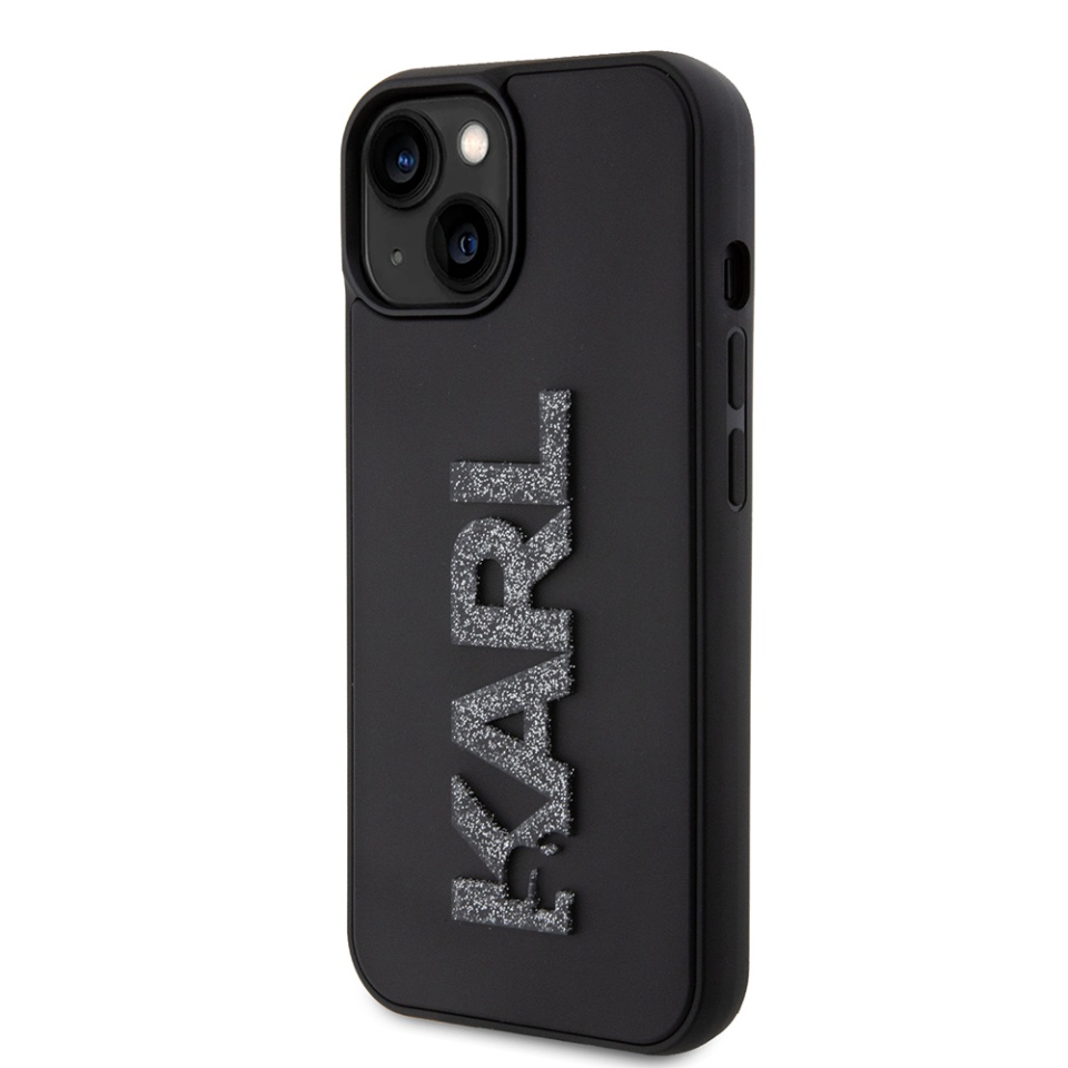 Husa pentru iPhone 15 Plus, 3D Design, Karl Lagerfeld, Negru - 1 | YEO