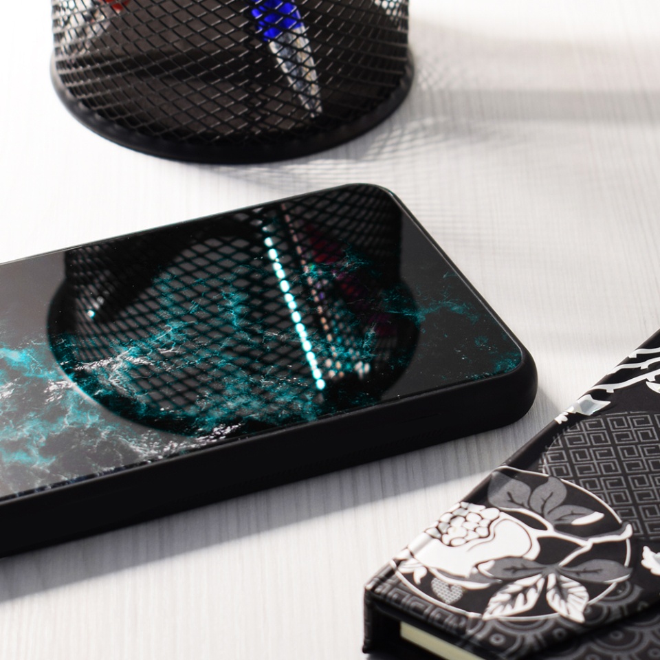 Husa pentru iPhone 15 Plus cu sticla securizata, Glaze - Albastru - 1 | YEO