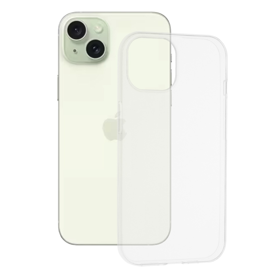 Husa pentru iPhone 15 Plus din silicon transparent, SKDR ClearGuard - Transparent