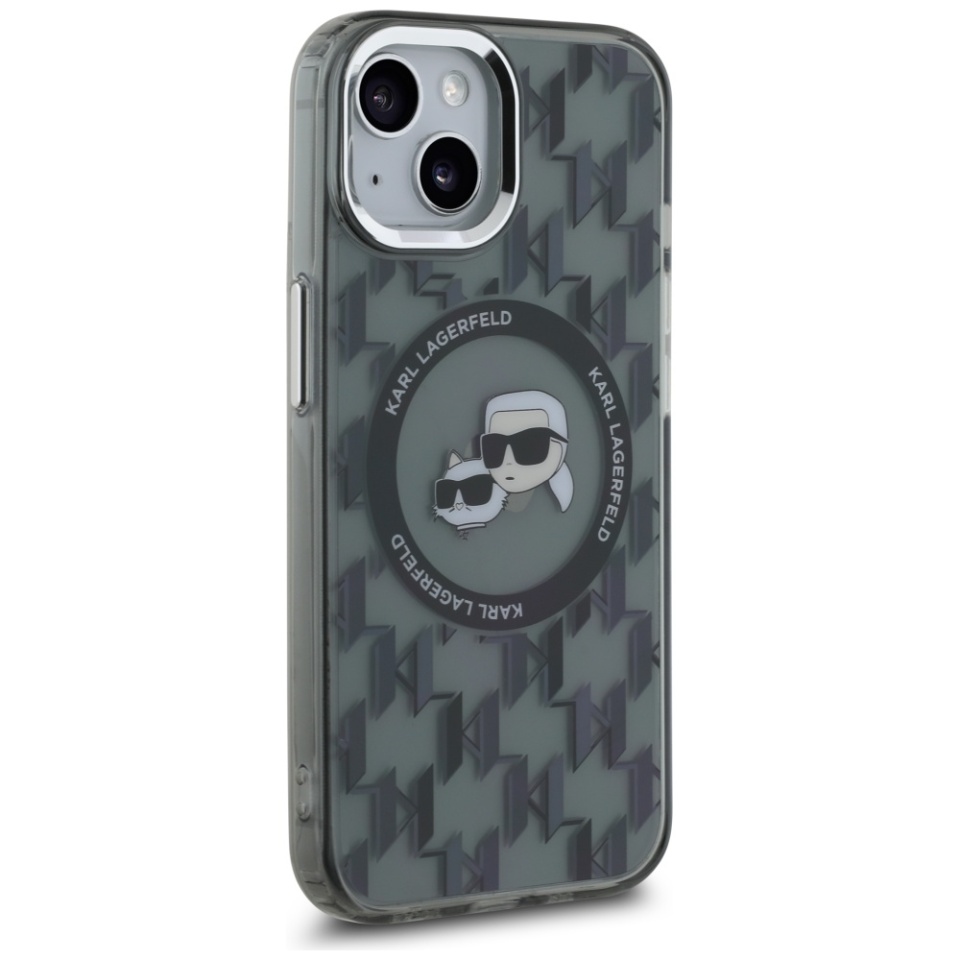 Husa pentru iPhone 15 Plus, Karl Lagerfeld, IML MagSafe, Negru - 1 | YEO