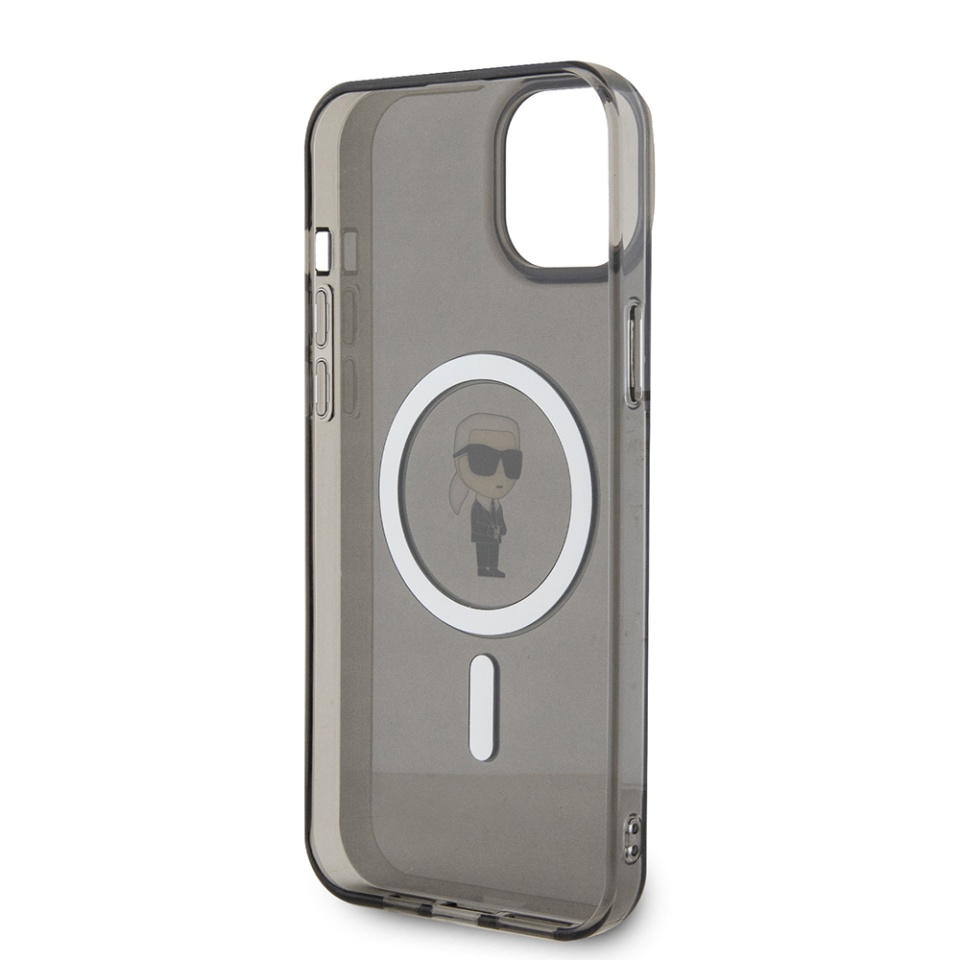 Husa pentru iPhone 15 Plus, Karl Lagerfeld, IML MagSafe, Negru - 3 | YEO