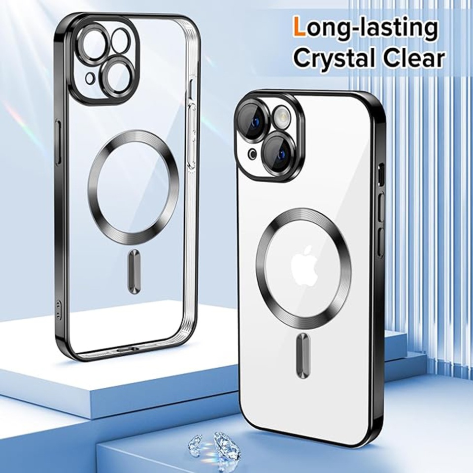 Husa pentru iPhone 15 Plus, SKYDDAR INNOVATION, Luxury Shield Magsafe, Protectie Antisoc, Mov, set cu sticker - 1 | YEO