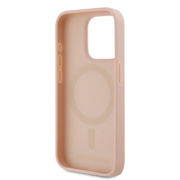 Husa pentru iPhone 15 Pro Leather MagSafe, Karl Lagerfeld - Roz - 1 | YEO