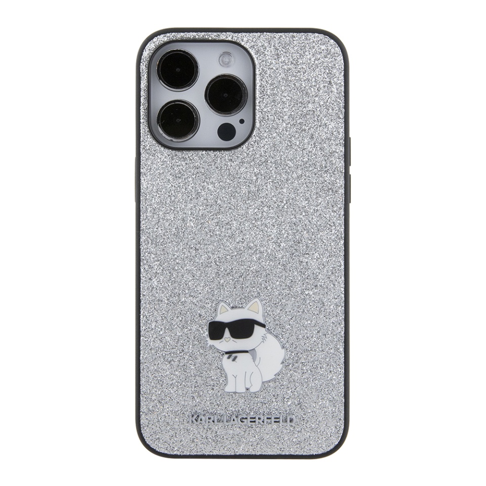 Husa pentru iPhone 15 Pro Max, Hardcase Glitter, Karl Lagerfeld, Argintiu - 1 | YEO