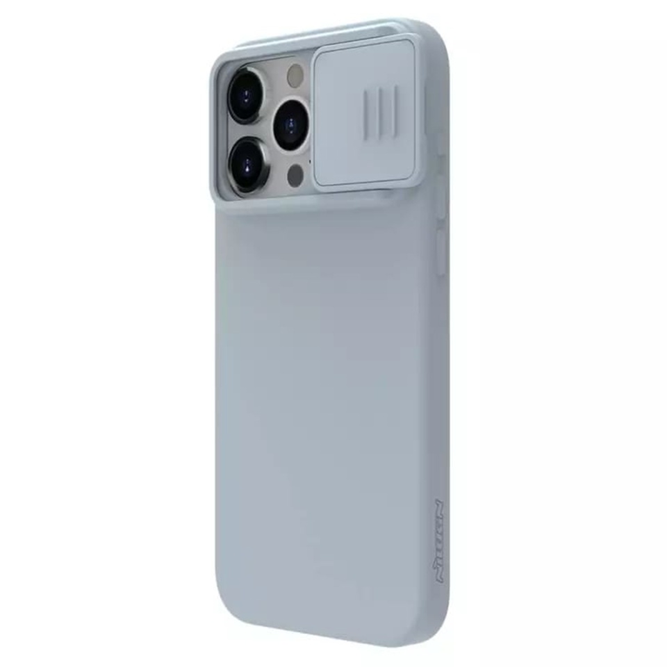 Husa pentru iPhone 15 Pro Max, Nillkin CamShield Silky MagSafe Silicone - Gri - 2 | YEO
