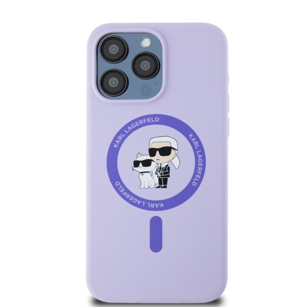 Husa pentru iPhone 15 Pro Max, Silicone MagSafe, Karl Lagerfeld - Mov - 2 | YEO