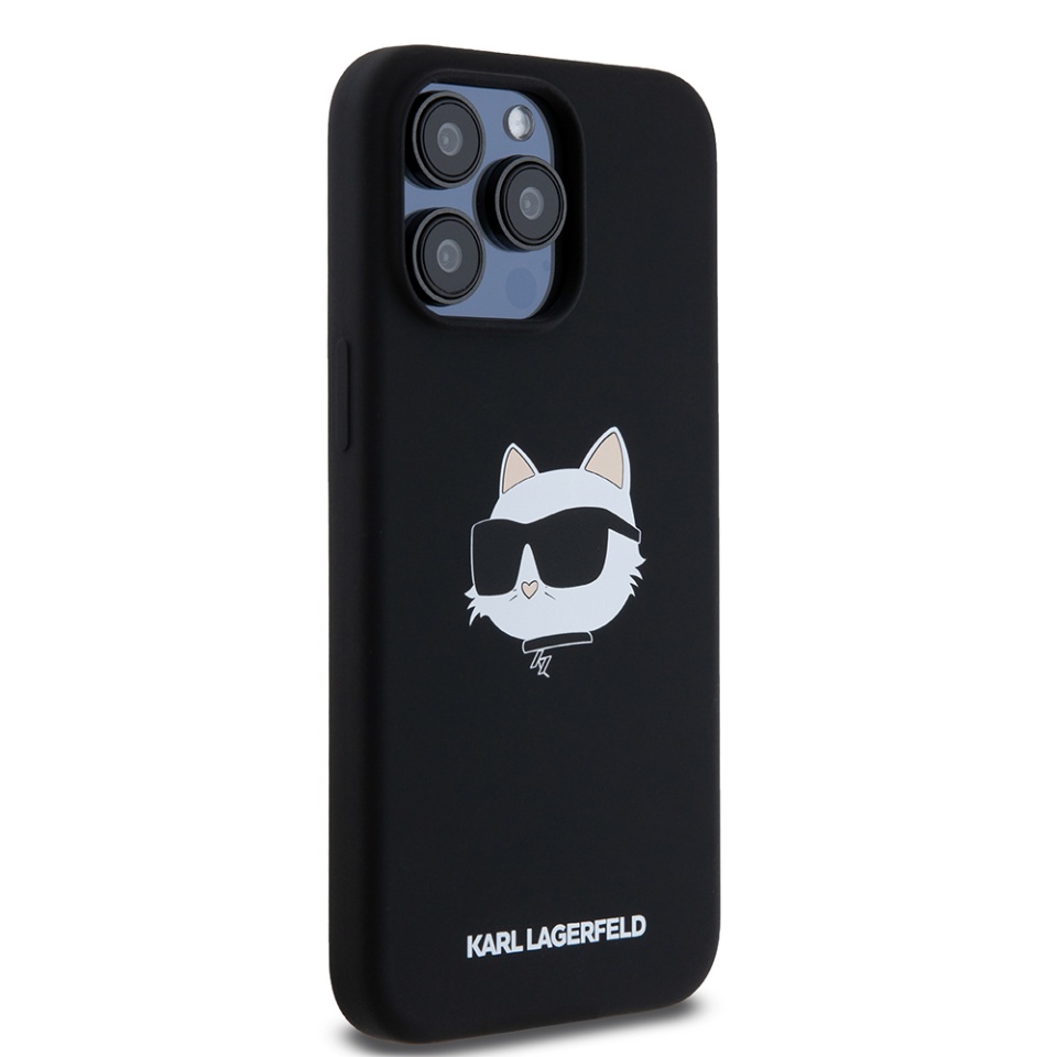 Husa pentru iPhone 15 Pro Max, Silicone MagSafe, Karl Lagerfeld - Negru - 2 | YEO