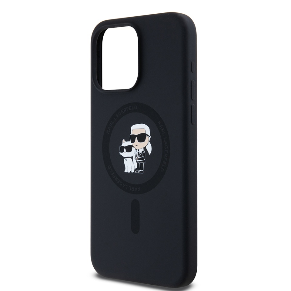 Husa pentru iPhone 15 Pro Max, Silicone MagSafe, Karl Lagerfeld - Negru - 3 | YEO