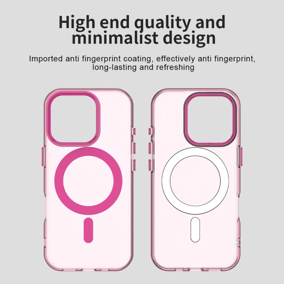 Husa pentru iPhone 15 Pro Max, SKYDDAR INOVATION, CandyCase, Magsafe, set cu sticker, Roz - 1 | YEO