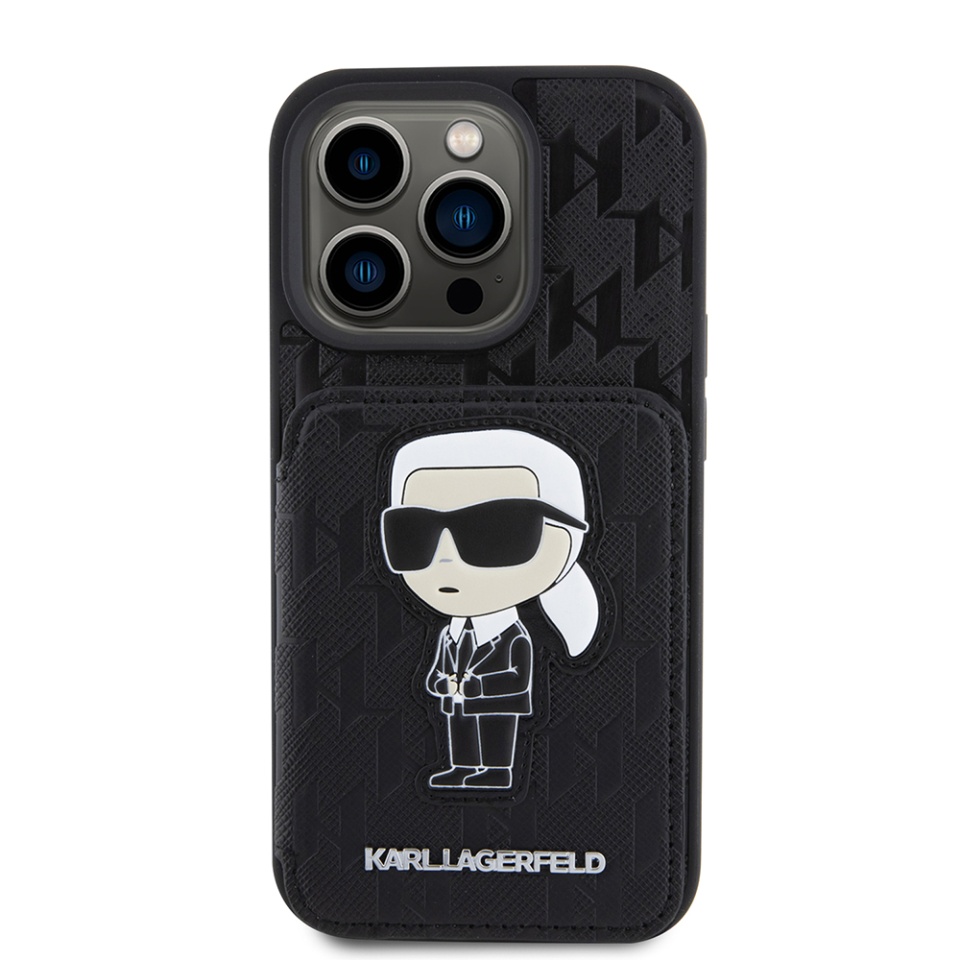 Husa pentru iPhone 15 Pro, Saffiano Cardslot, Karl Lagerfeld, Negru - 1 | YEO