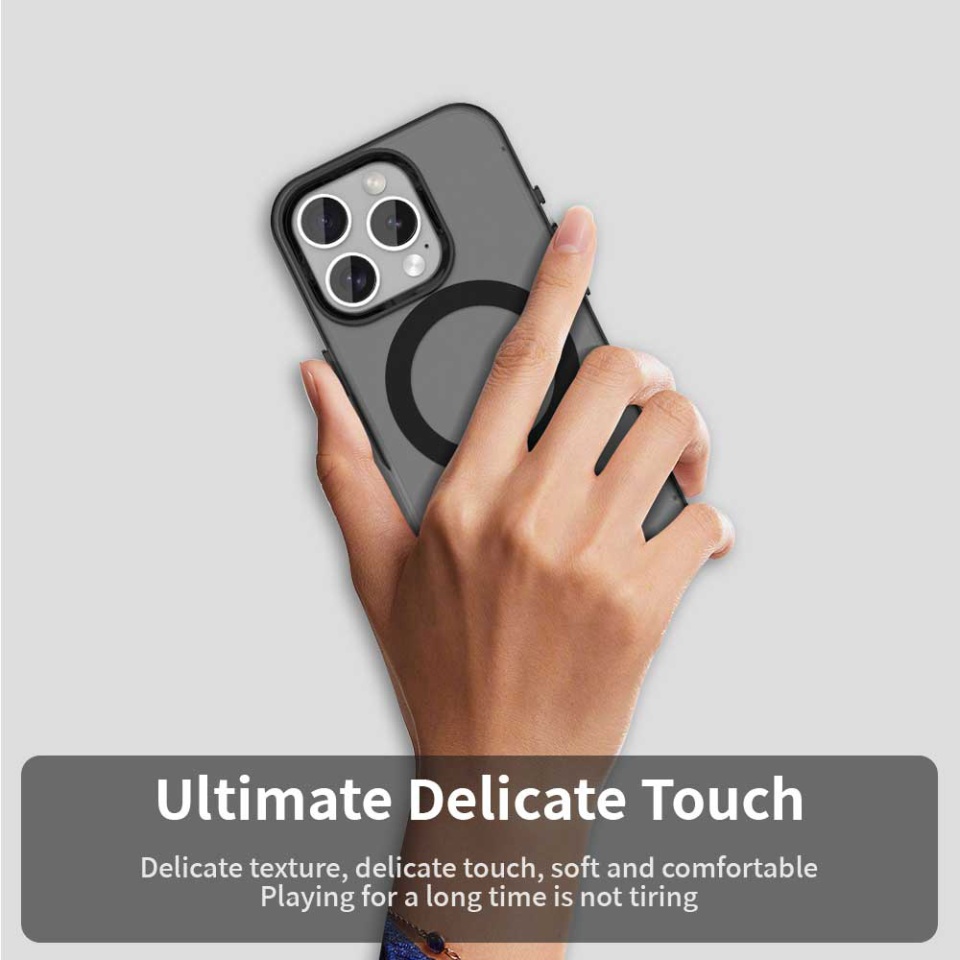 Husa pentru iPhone 15 Pro, SKYDDAR INOVATION, CandyCase, Magsafe, set cu sticker, Negru - 1 | YEO