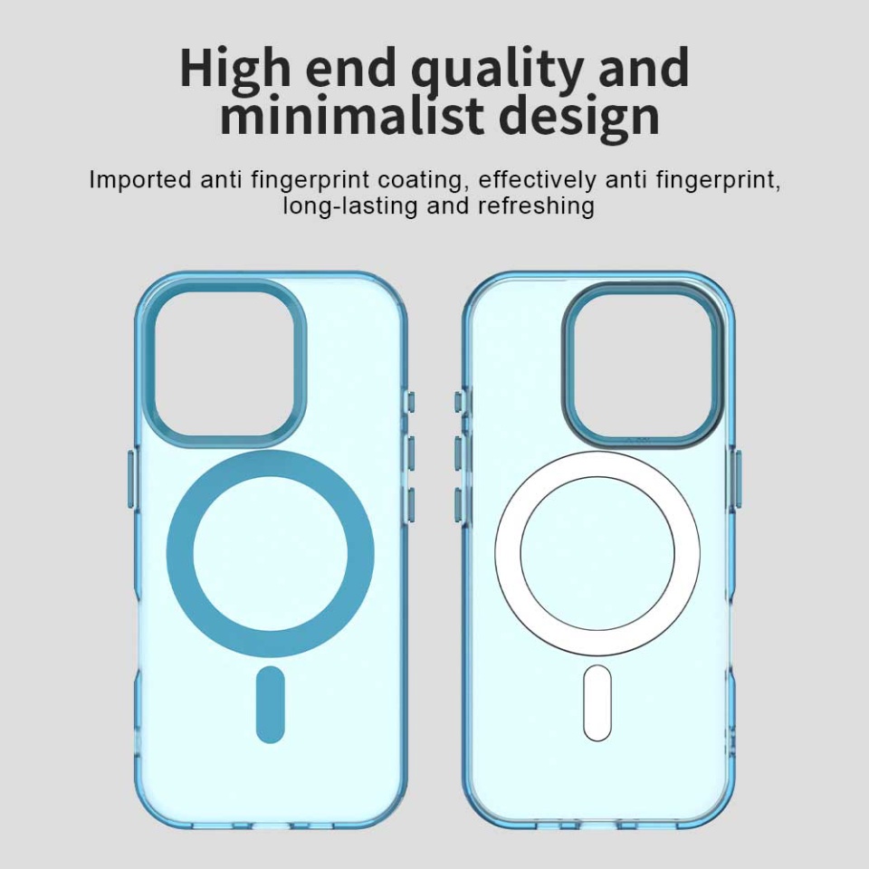 Husa pentru iPhone 15 Pro, SKYDDAR INOVATION, CandyCase, Magsafe, set cu sticker, Albastru - 1 | YEO